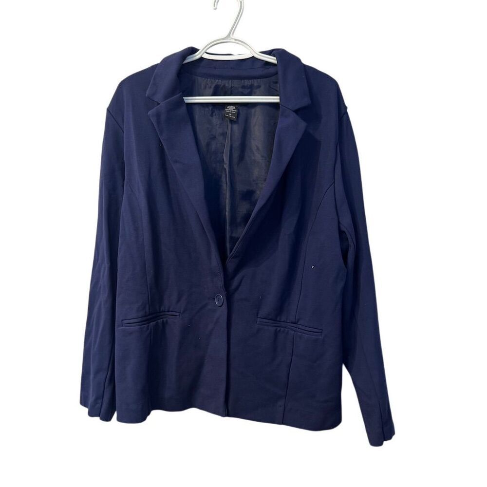 Ashley‎ Stewart Women's Blazer Size 16 Navy Blue Business Jacket